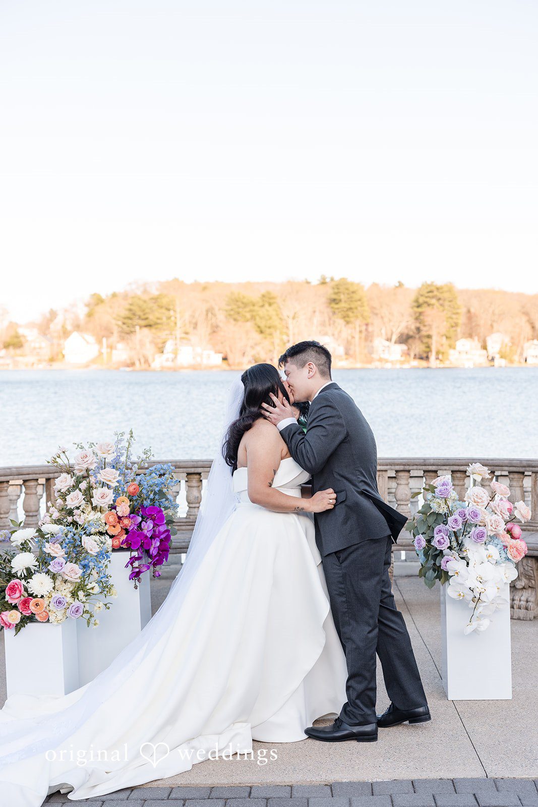 Vanessa + Bryant The couple seals their union with a kiss