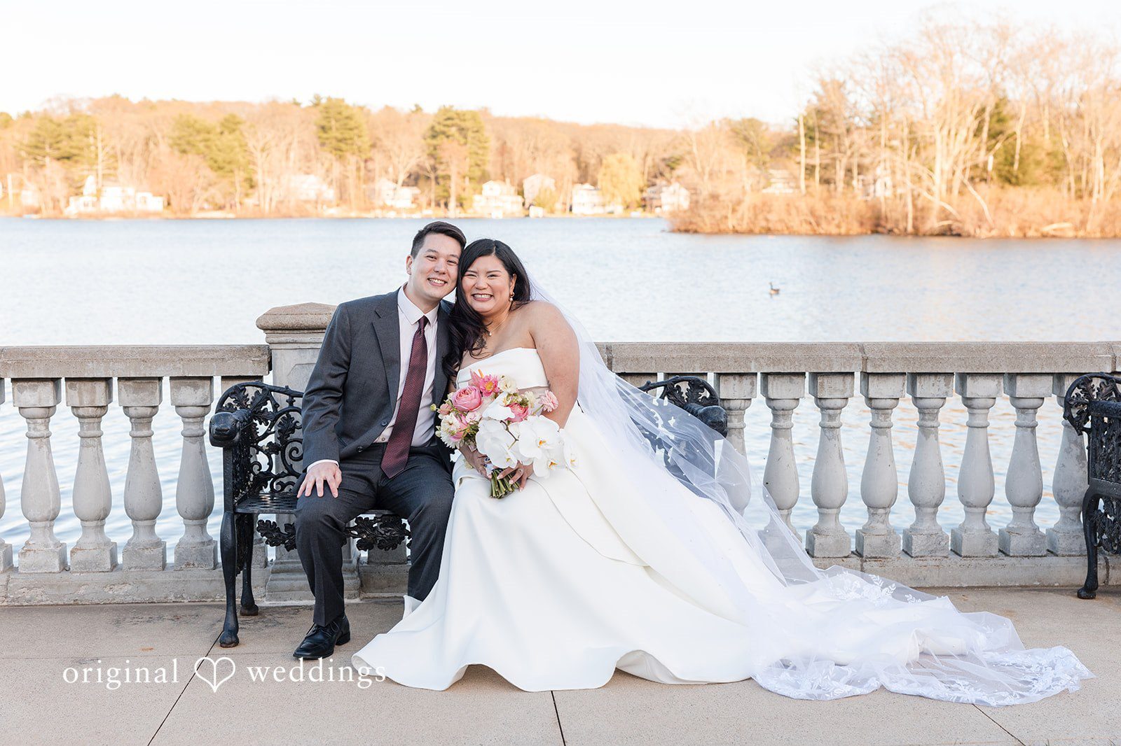 Our Boston wedding photographers at Original Weddings captured a stunning portrait of the couple at the Grand View wedding venue