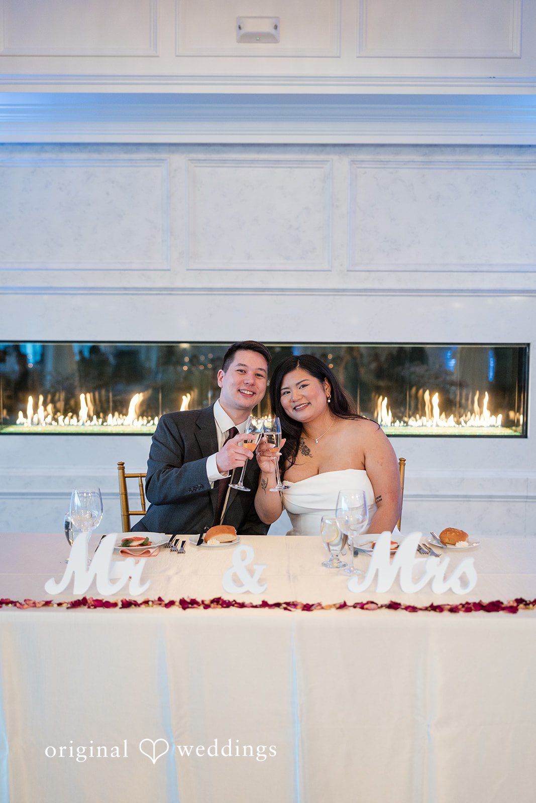 Vanessa + Bryant The couple makes a toast