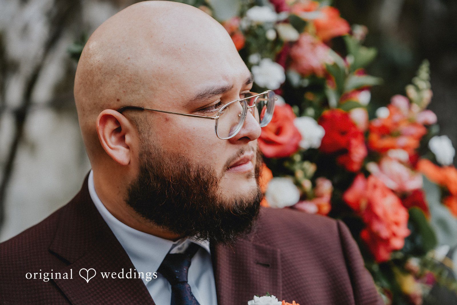 Groom waiting for bride to arrive for ceremony