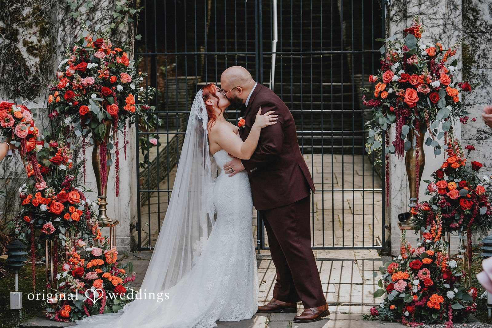 Couple sharing their first kiss