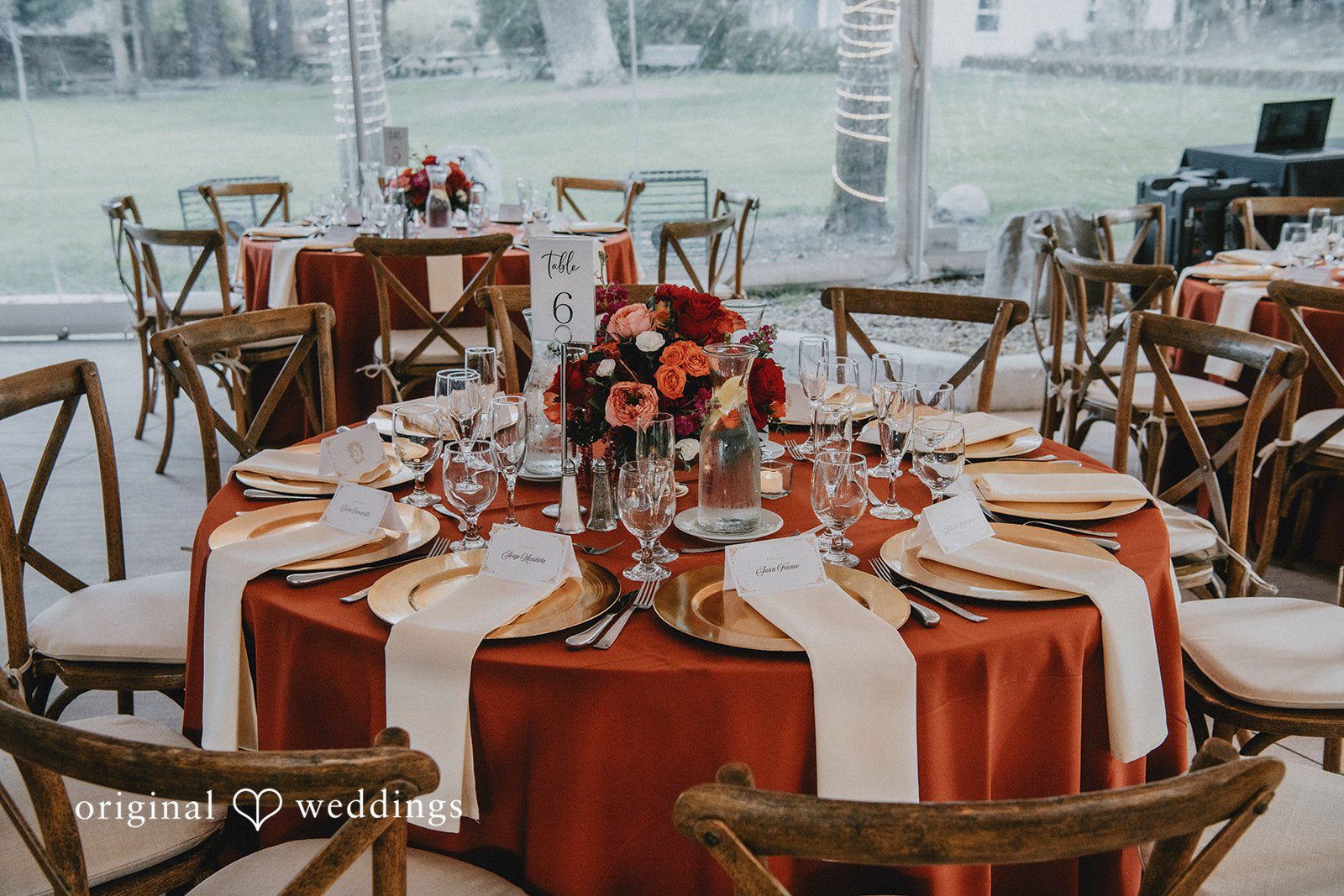 Wedding table decorated with flowers at Hacienda De Las Flores