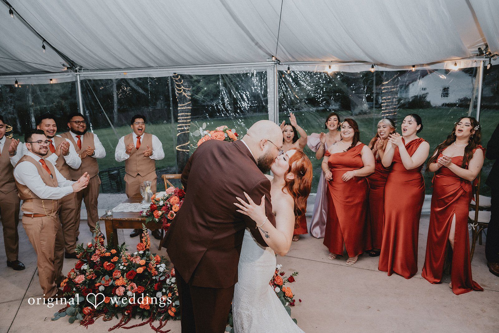 Romantic kiss moment of couple while dancing