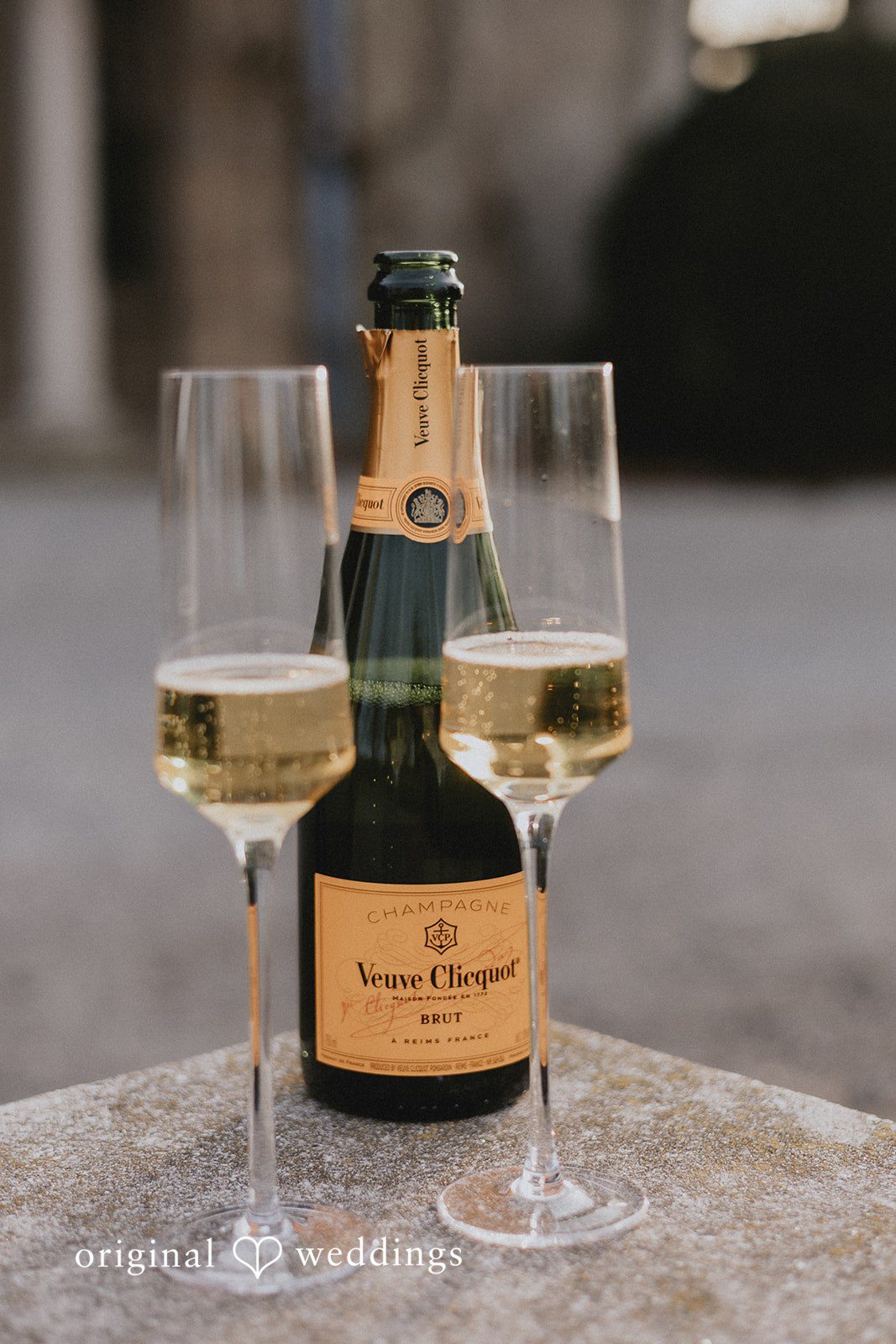 A detail shot of the champagne captured by our CT engagement photographers