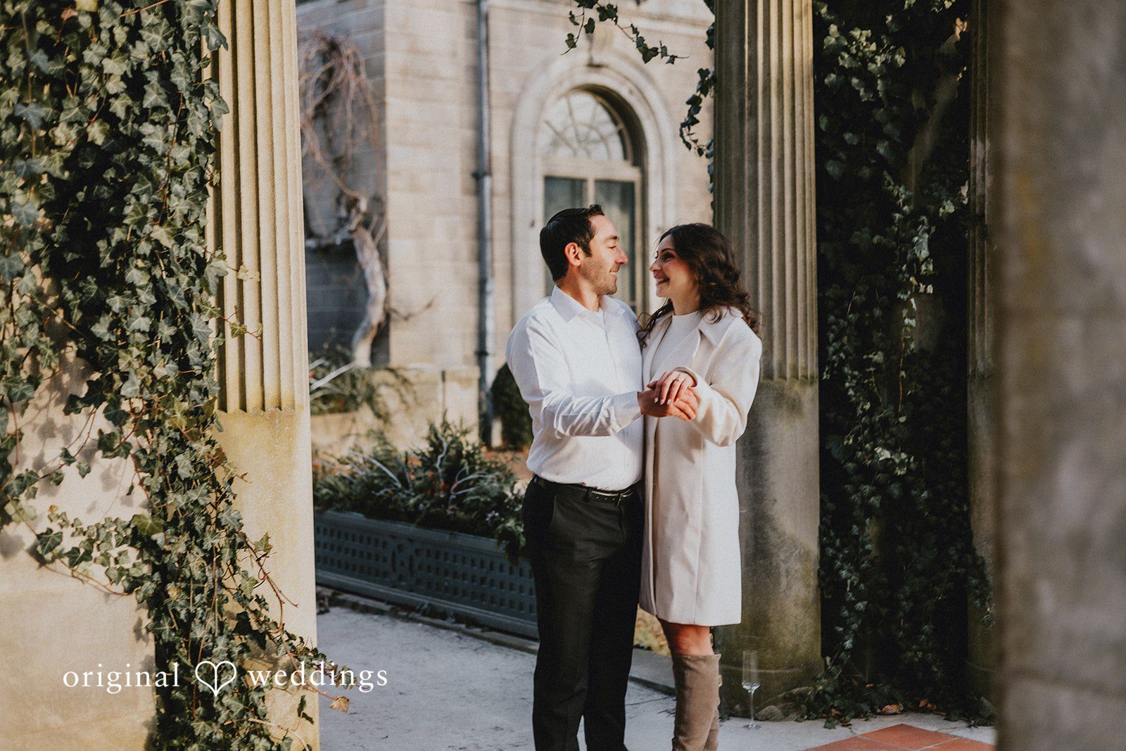 A beautiful portrait of the couple in the environs of Harkness Memorial State Park