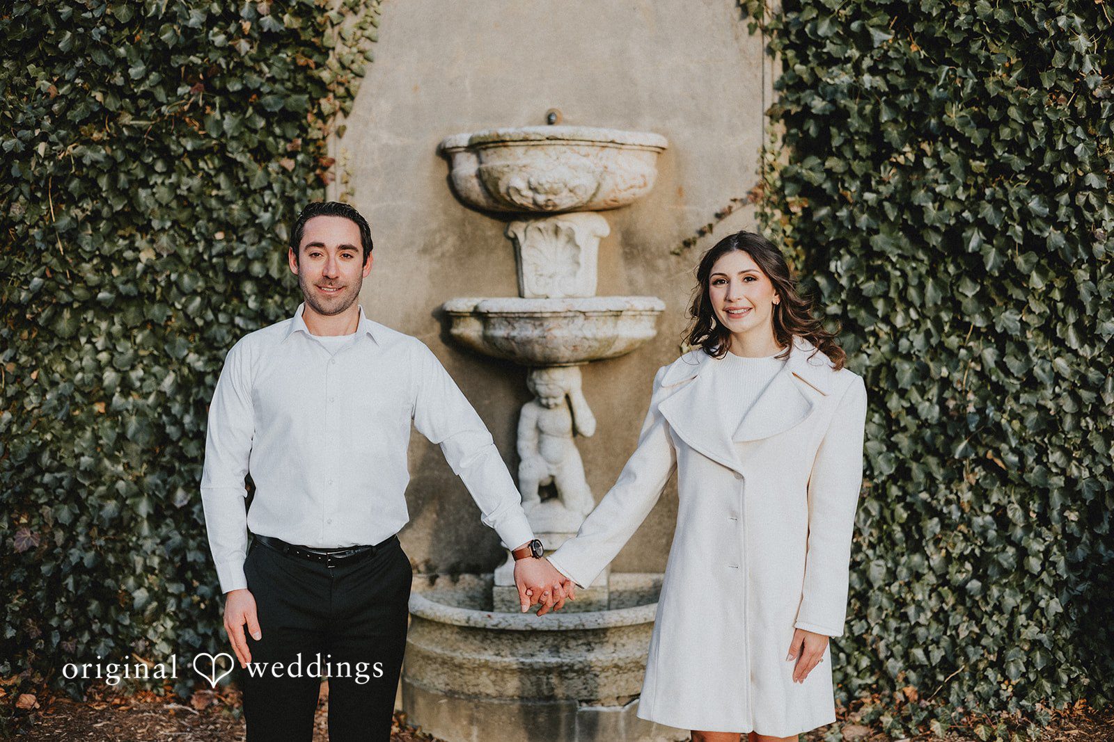 Our CT engagement photographers captured a beautiful portrait of the couple at Harkness Memorial