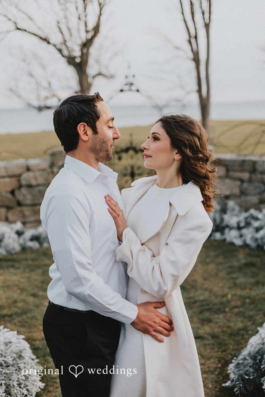 A romantic portrait of the couple