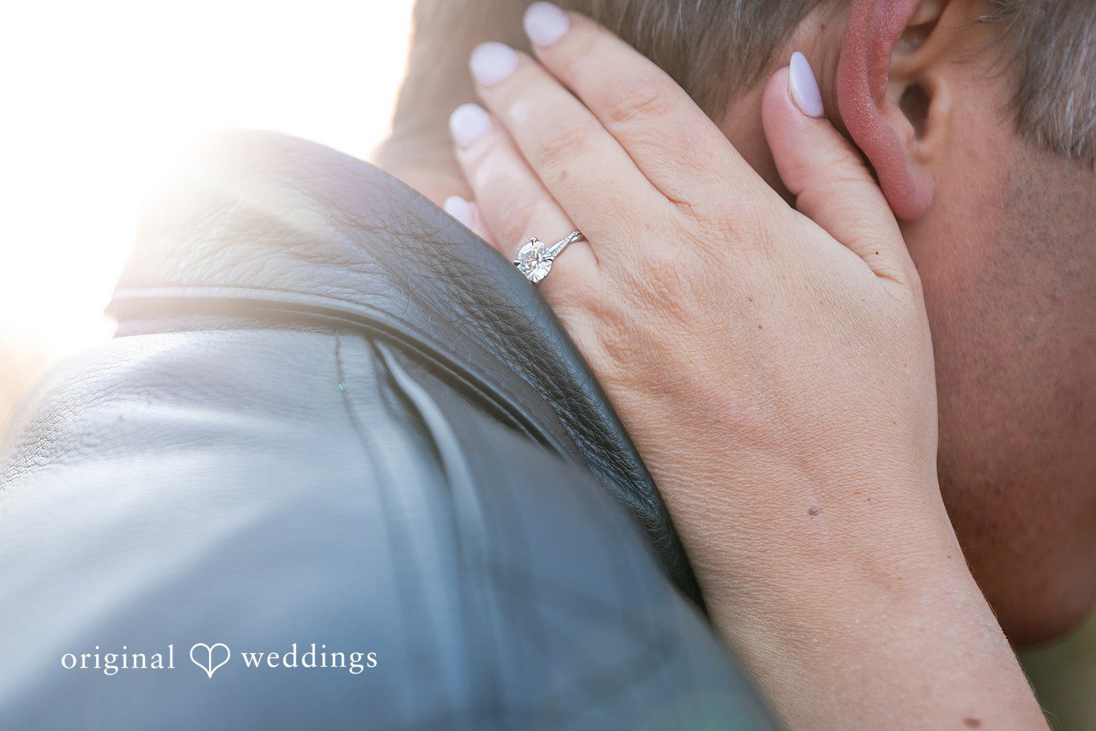 Engagement photography services by Original Weddings capturing close-up ring detail  at Holcomb Gardens