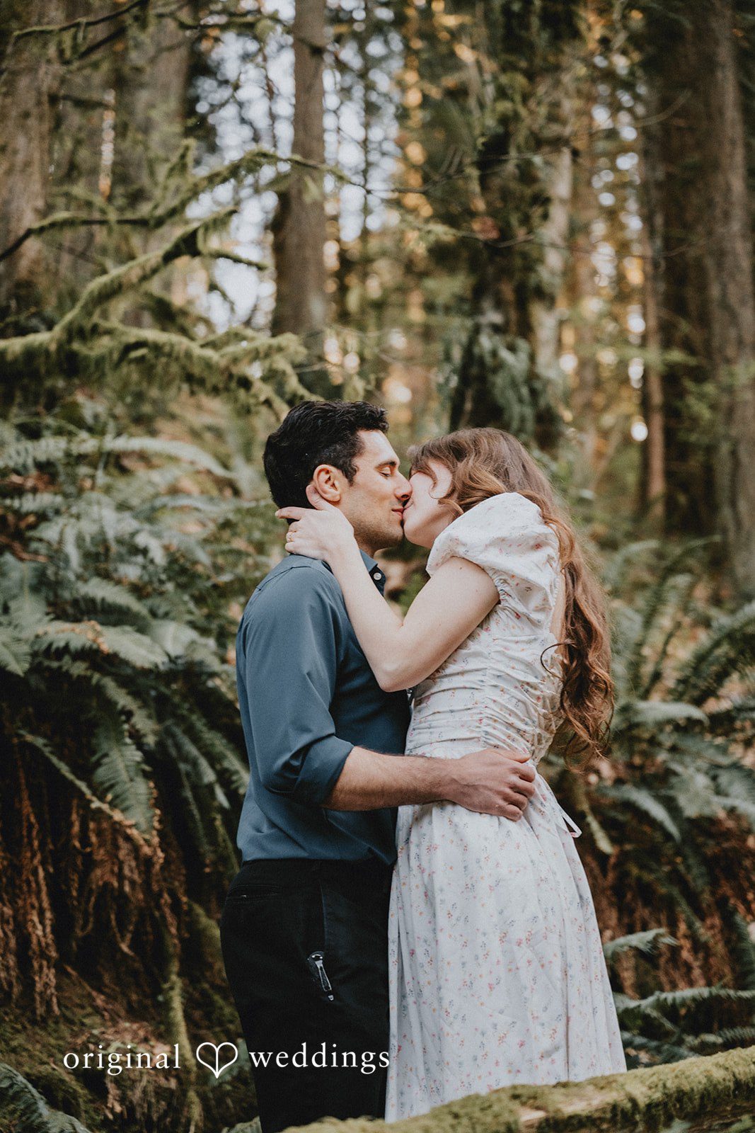 The couple shares a romantic kiss