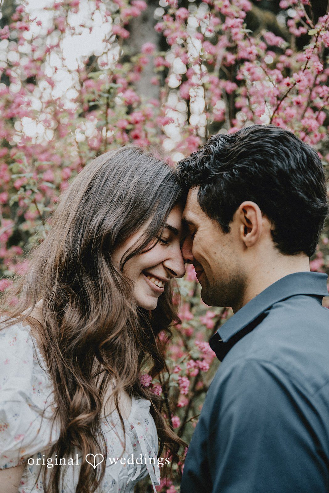 A stunning head-shot portrait of the couple