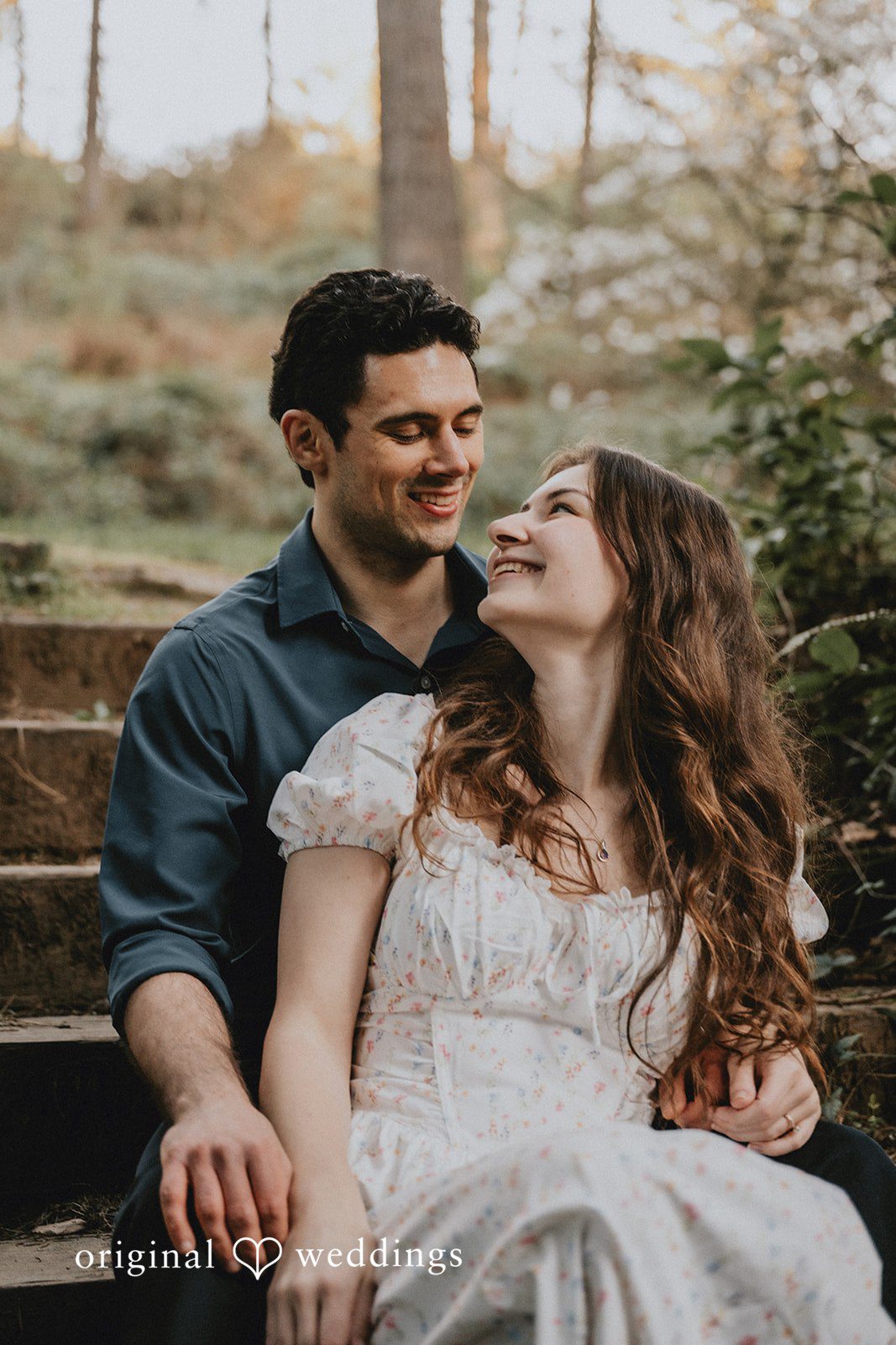 A romantic portrait of the couple