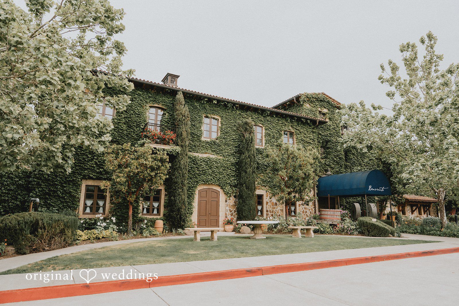 Chandrakant + Sumbul Exterior view of Jacuzzi Family Vineyards before the ceremony