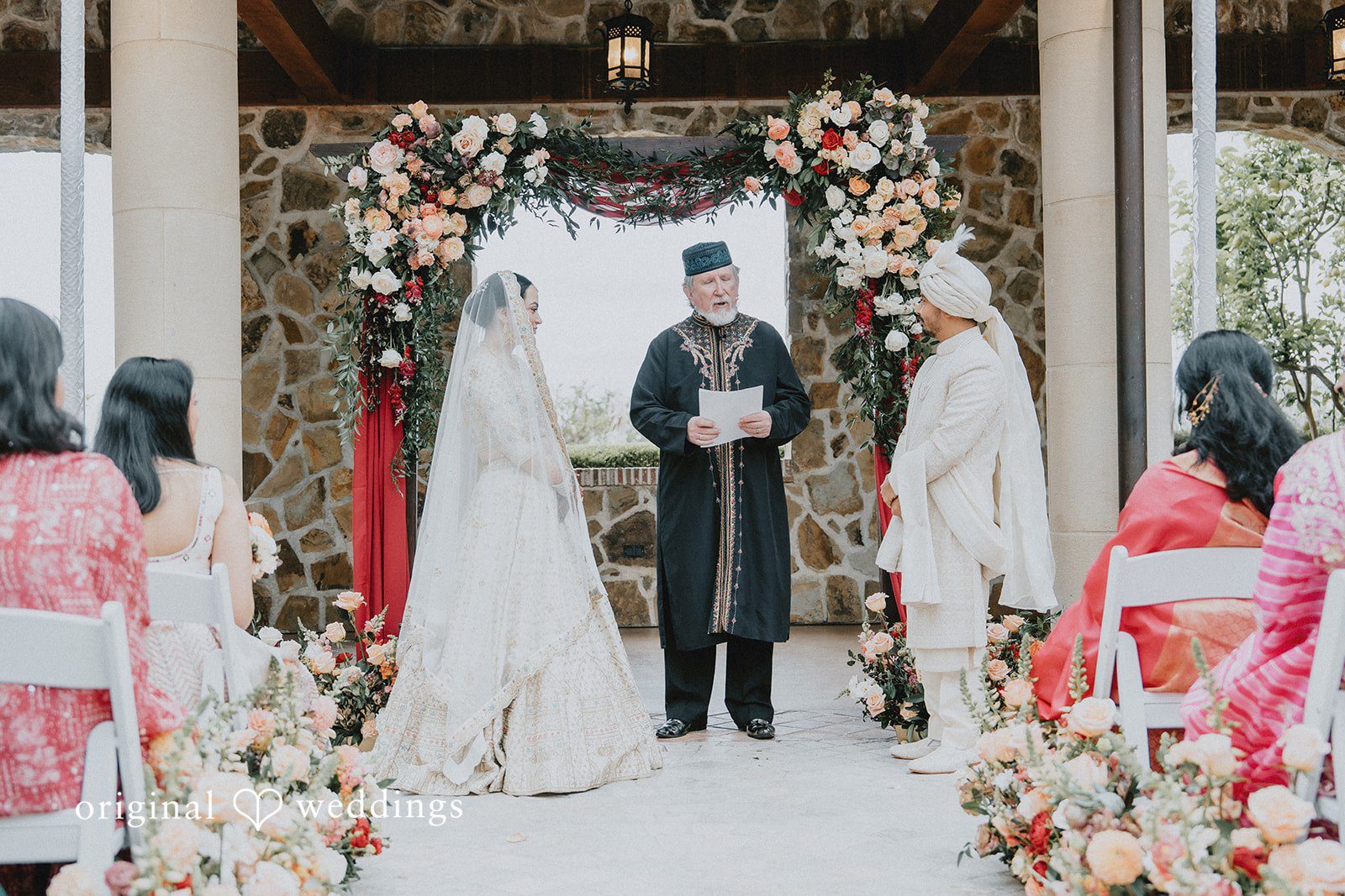 Chandrakant + Sumbul Bride and groom exchanging vows during the ceremony