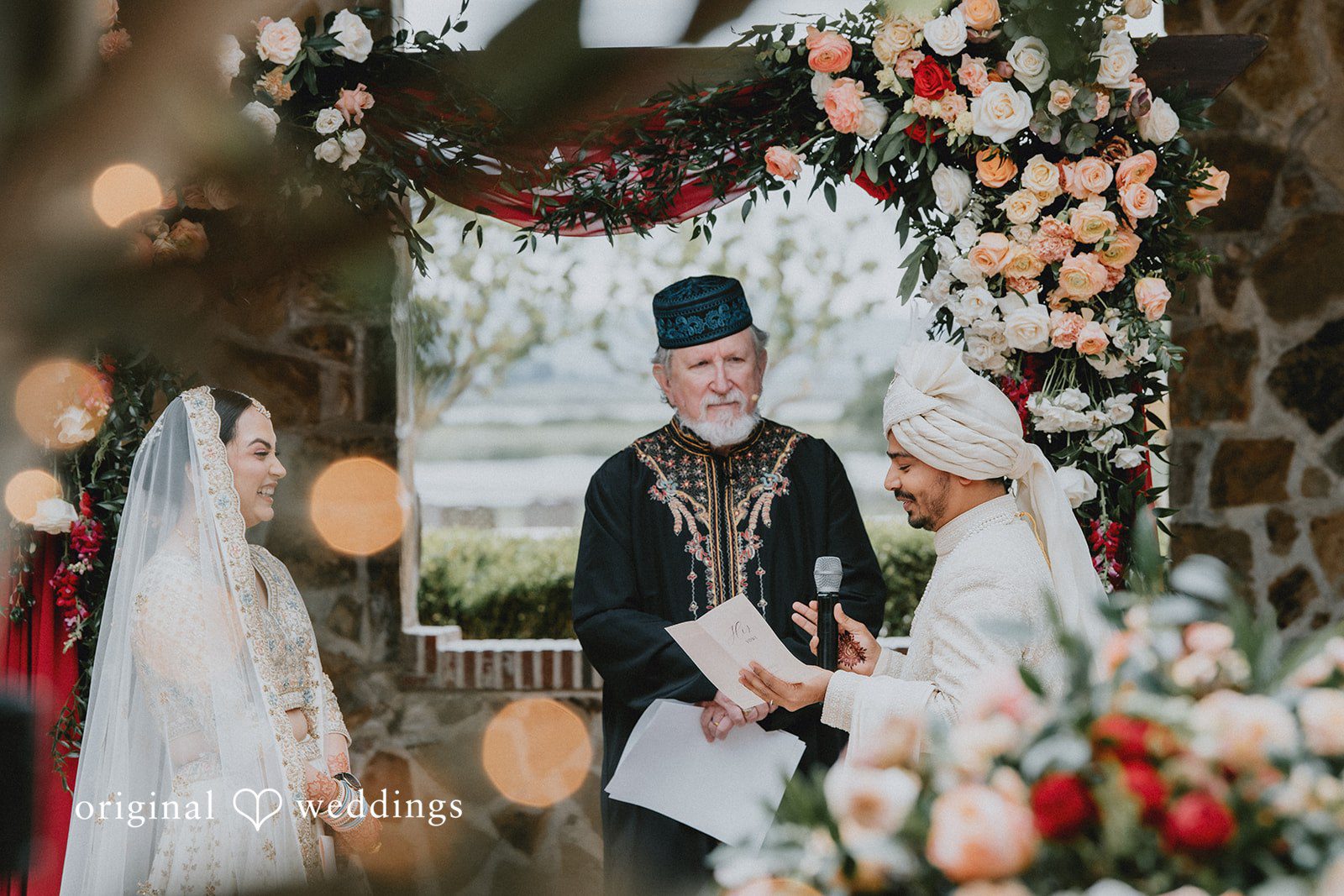 Chandrakant + Sumbul Groom reading vows to the bride during the ceremony