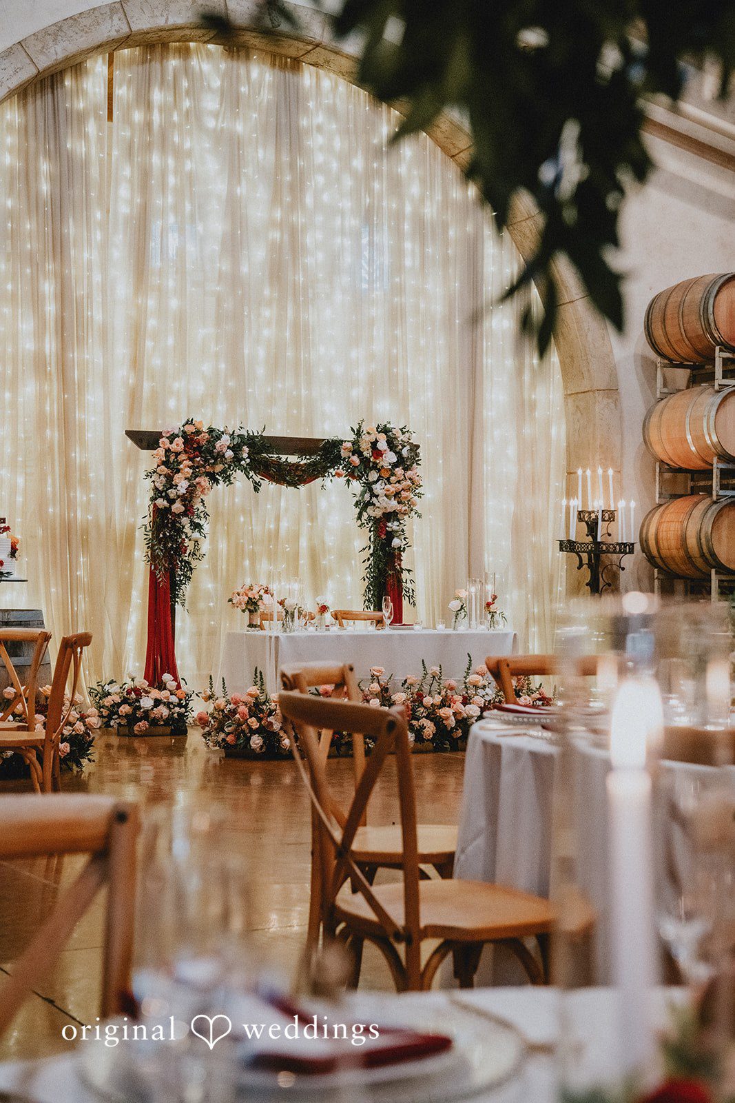 Chandrakant + Sumbul Detailed close-up of decorated ceremony reception tables