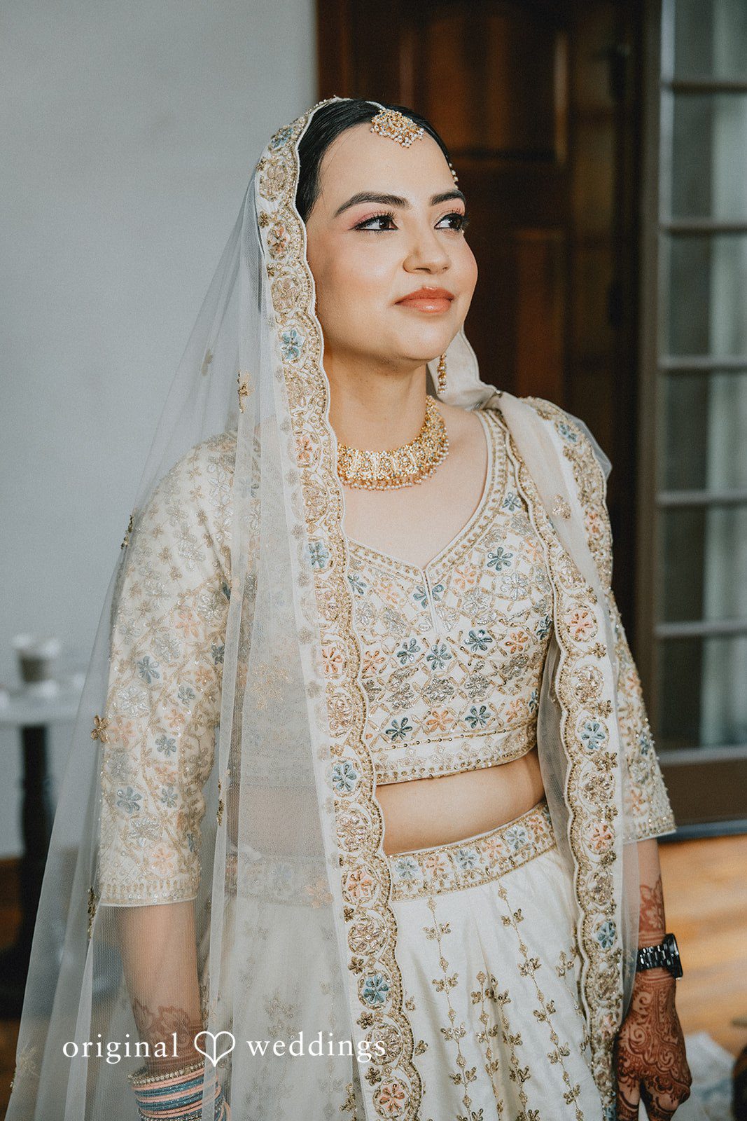 Chandrakant + Sumbul Bridal portrait after getting ready for the wedding day