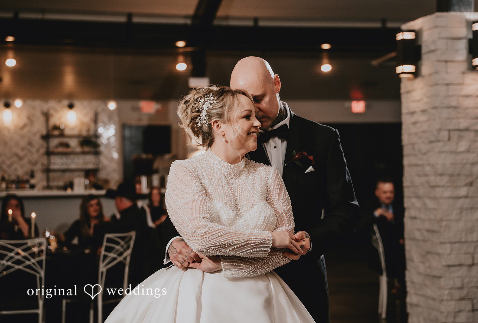 Stunning portrait of couple at Jennings trace by Houston wedding photographers from Original Weddings.