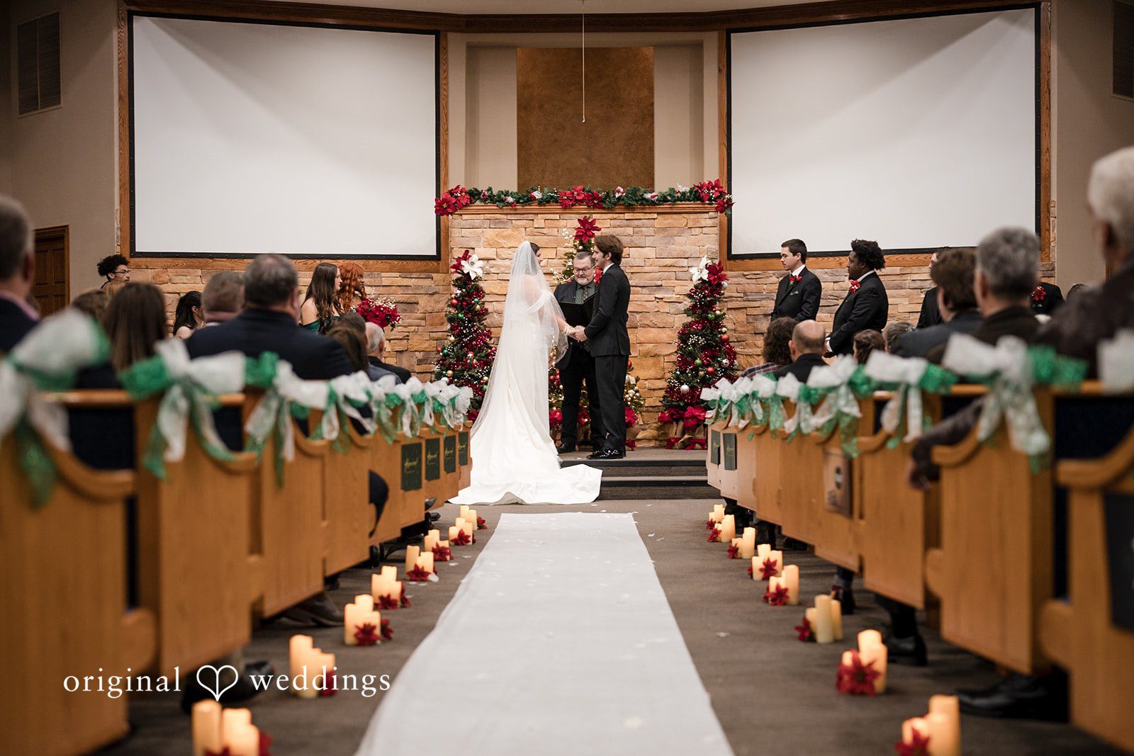 The couple exchanges marital vows