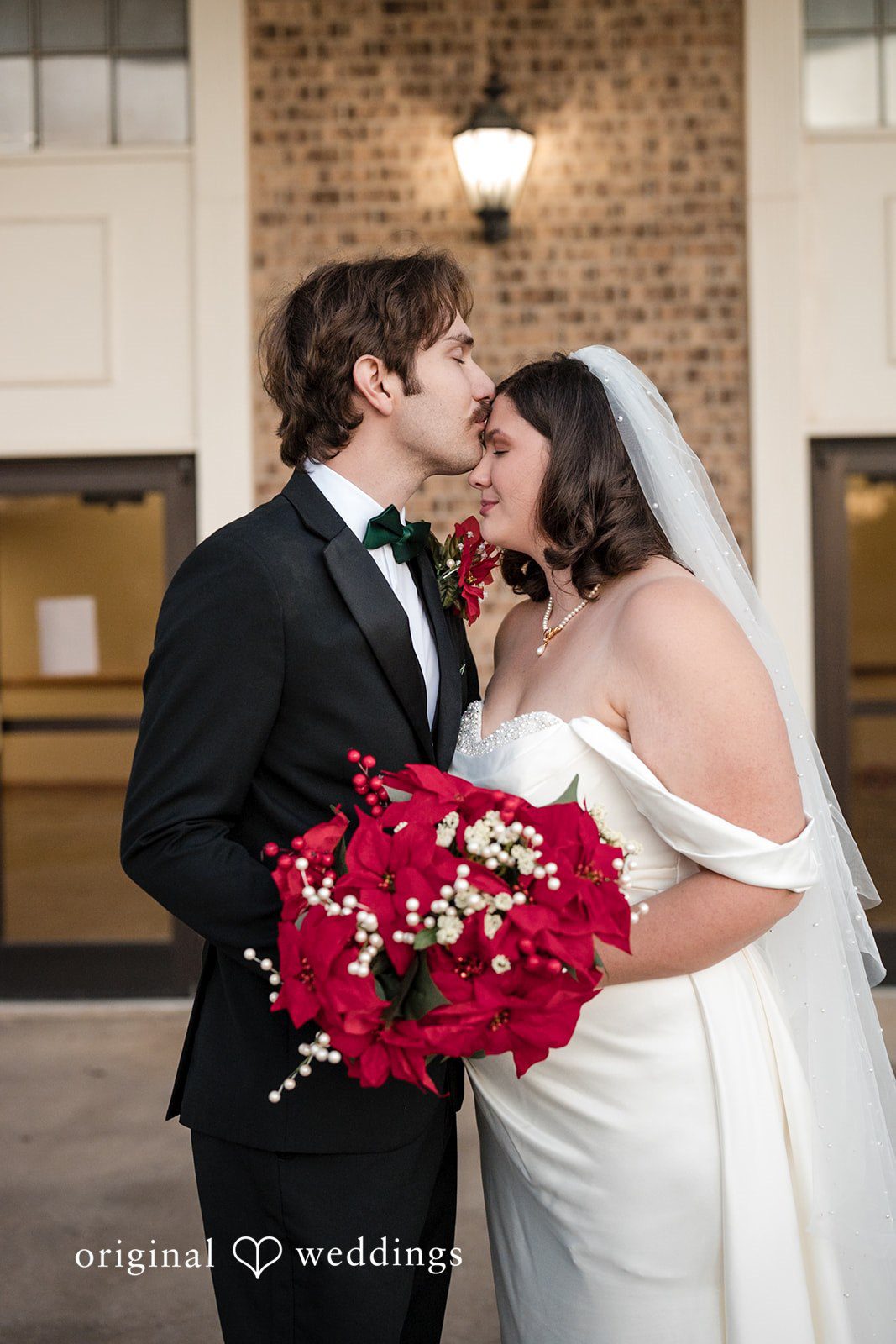 A romantic portrait of the couple