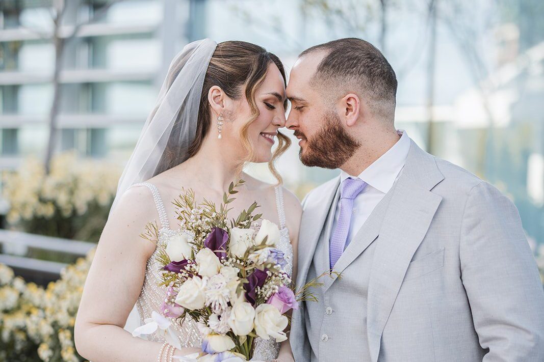 Original Weddings couple portrait captured by Seattle Wedding Photographers at King Street Ballroom during an elegant wedding