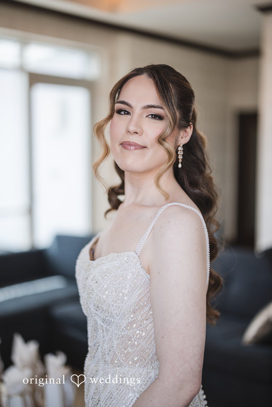 Nicolas + Nicole Bridal portrait after getting ready for the wedding day