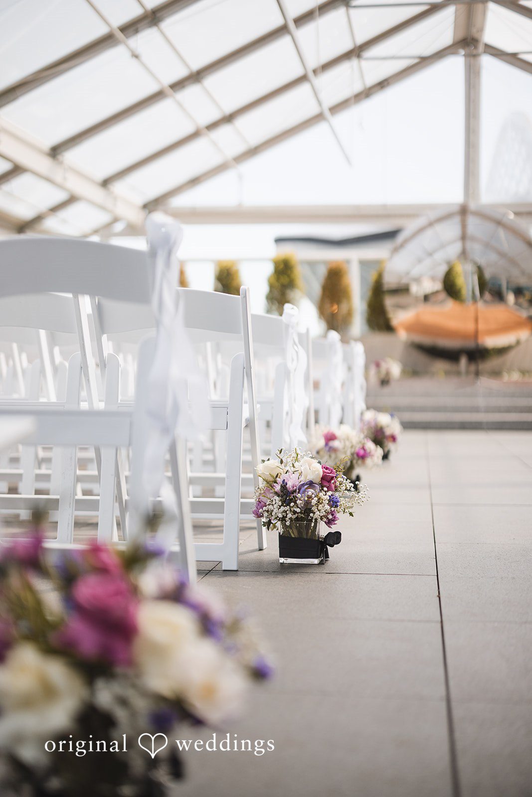 Nicolas + Nicole Decorated ceremony setup prepared for the wedding celebration