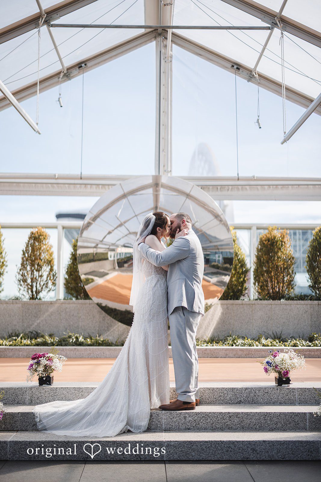 Nicolas + Nicole Ceremony moment with guests gathered around the couple