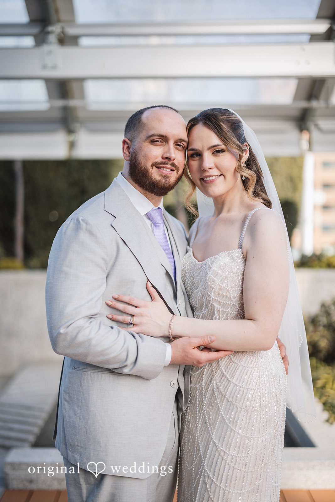 Nicolas + Nicole Romantic portrait of the bride and groom outdoors