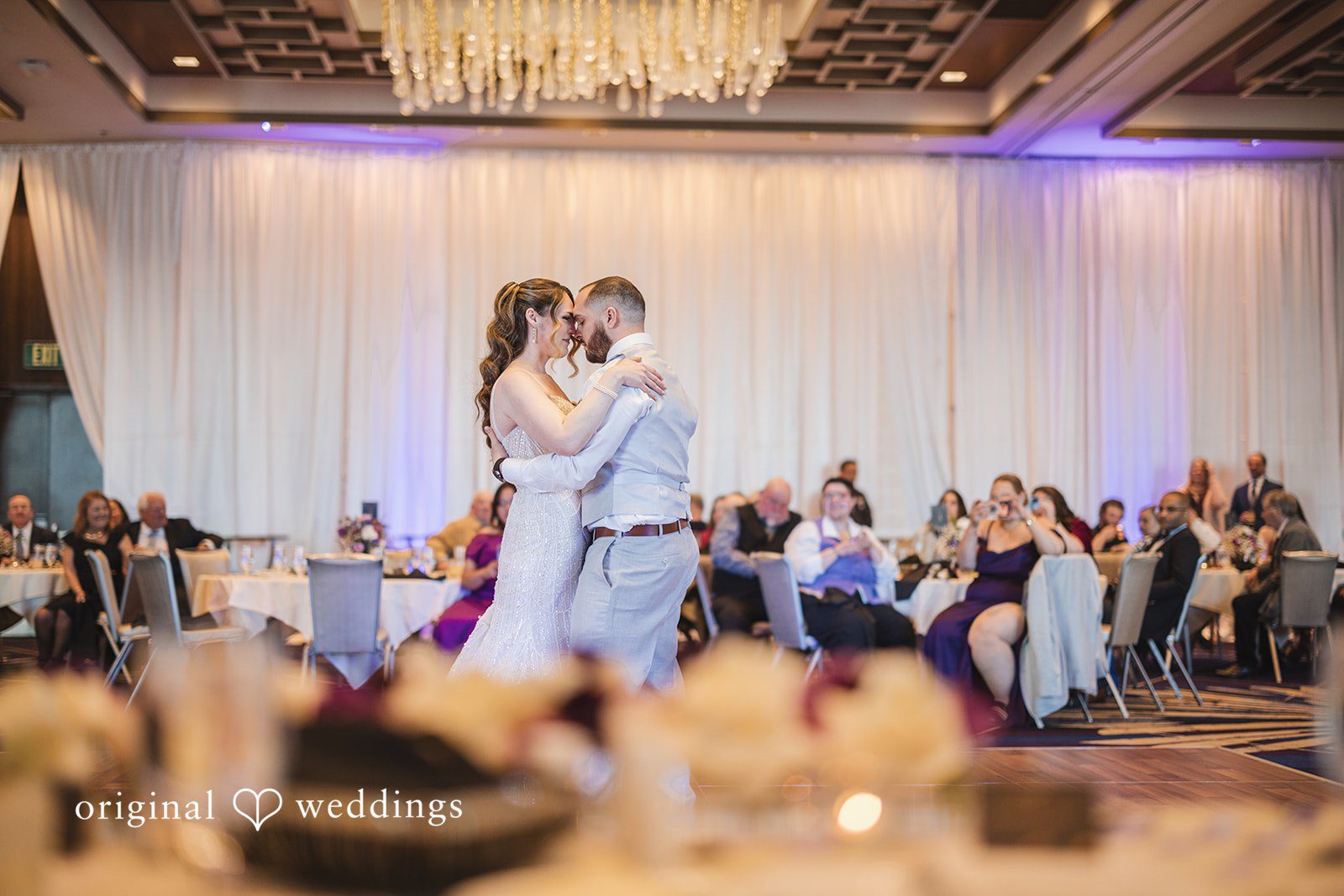 Nicolas + Nicole Bride and groom sharing a dance during the reception