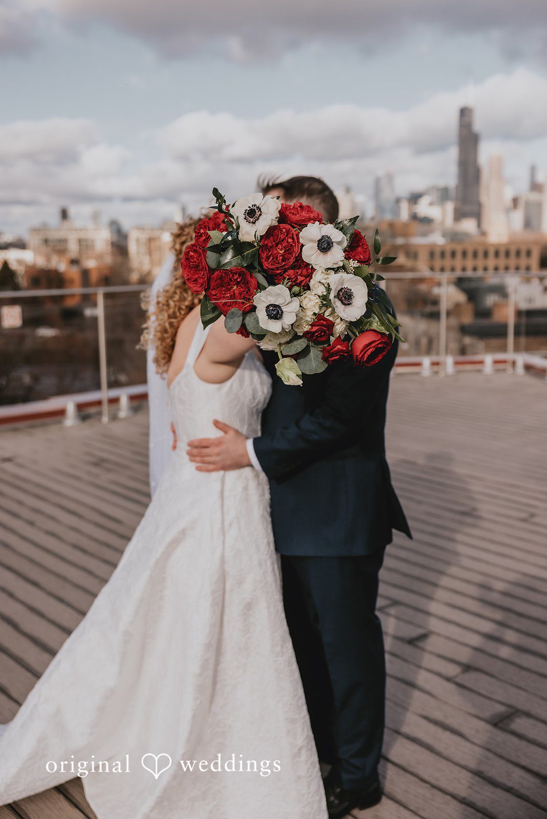 A stylish romantic portrait of the couple