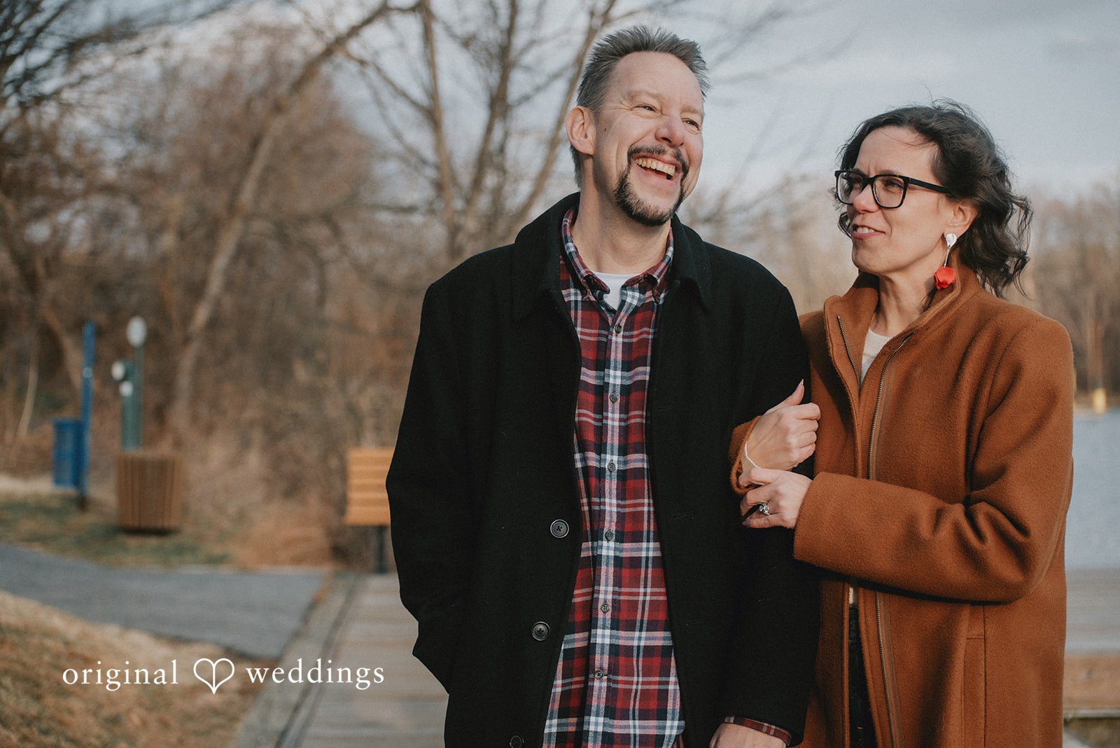 A joyful portrait of the couple