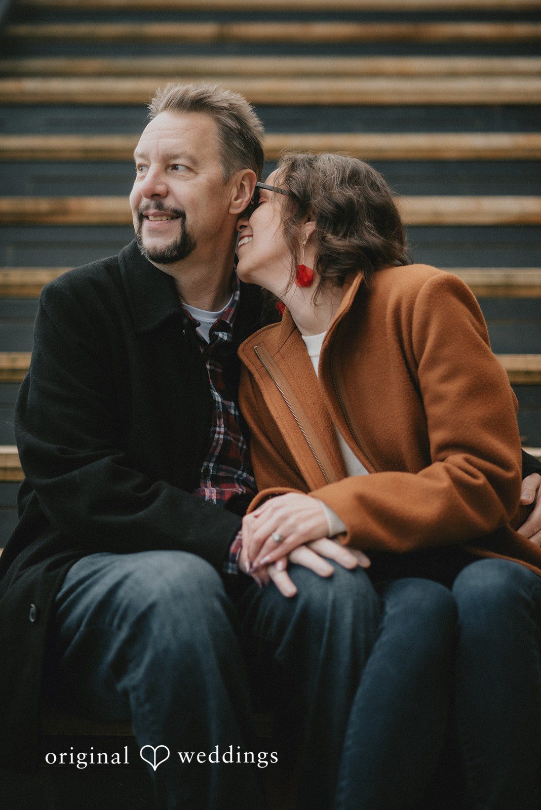 A romantic portrait of the couple