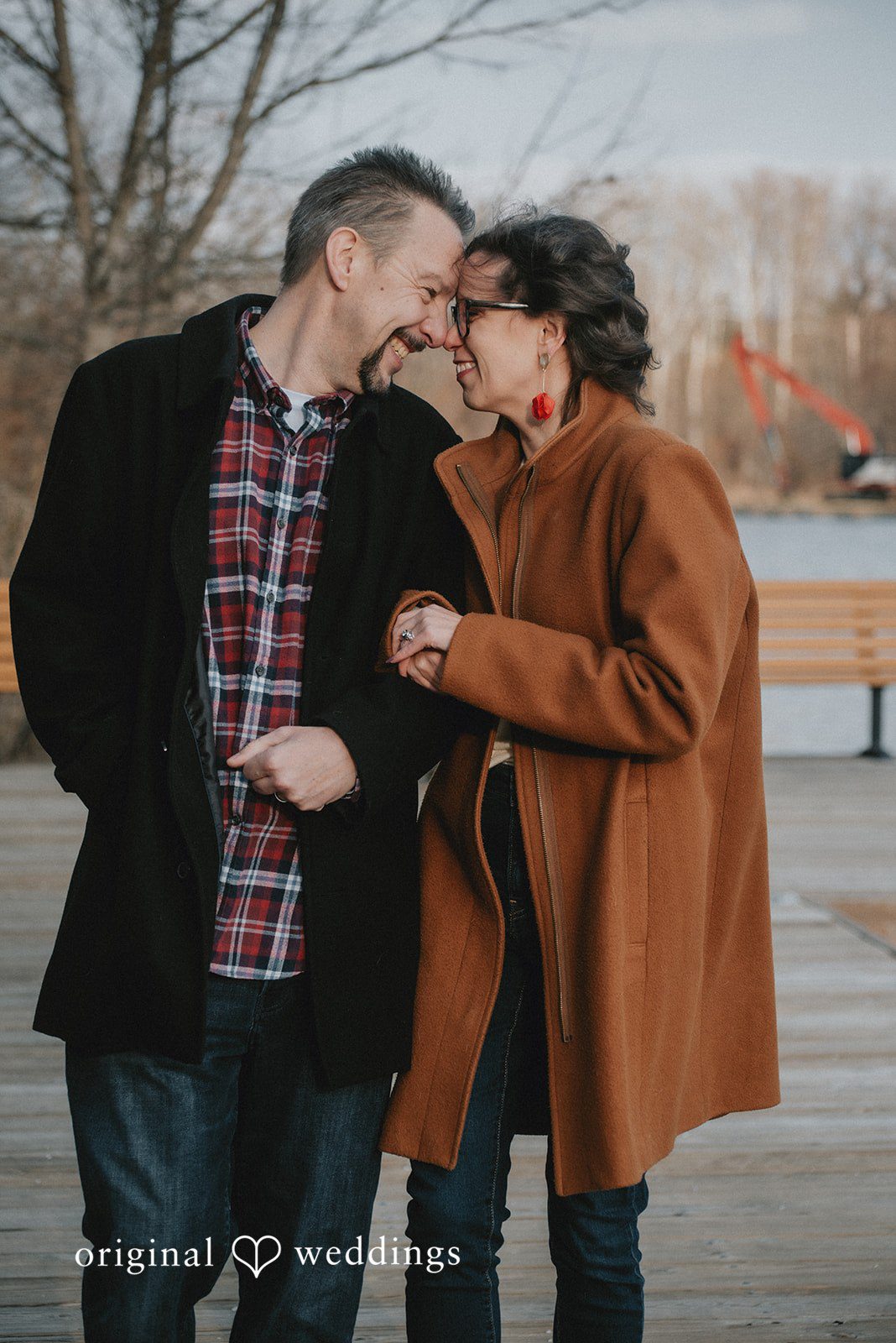 A romantic portrait of the couple