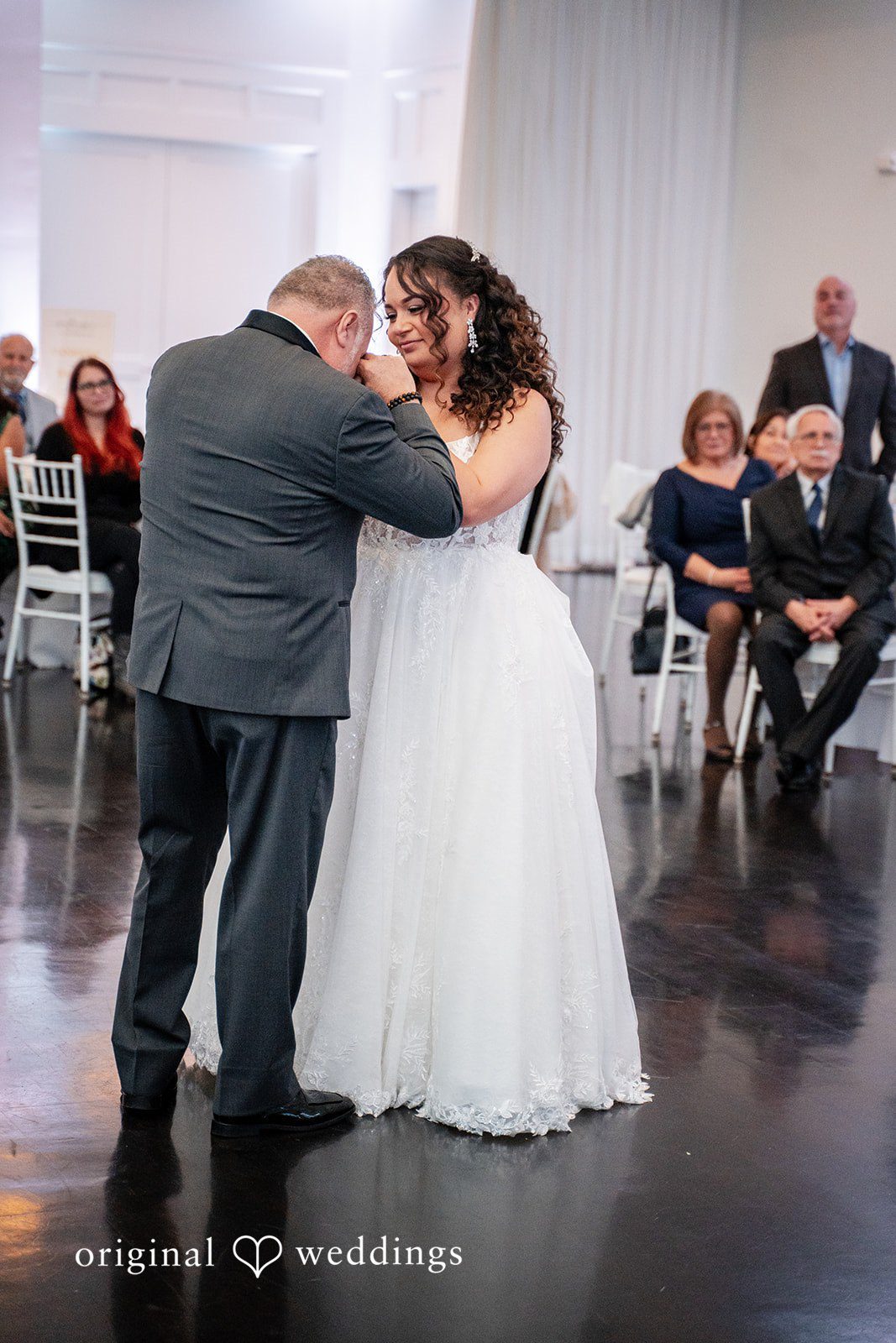 Emotional father daughter dance at the reception