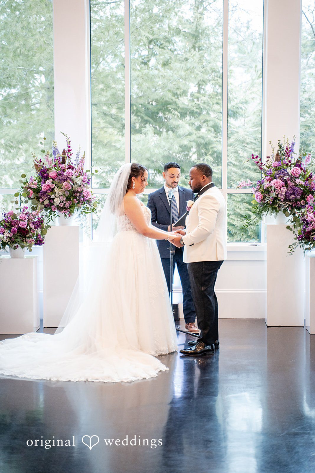 Heartfelt ceremony moment during the wedding vows