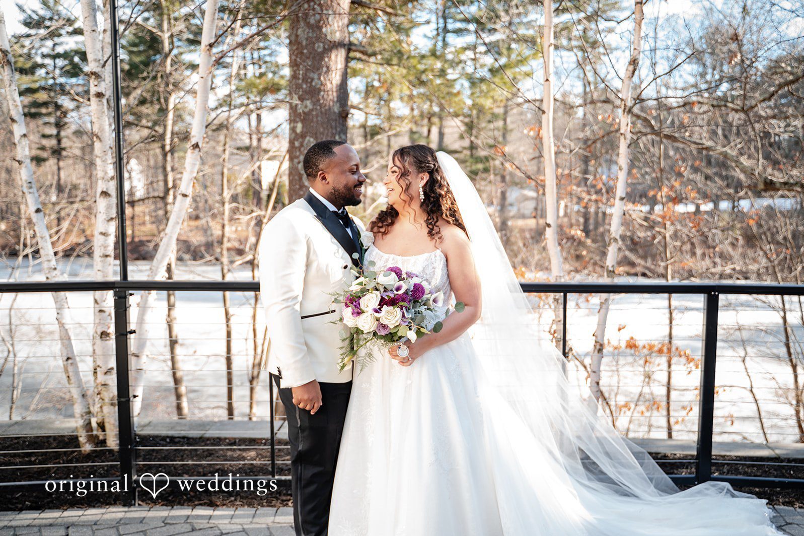 Couple outdoor portrait at Lakeview Pavilion, captured by Providence Wedding Photographers, Original Weddings