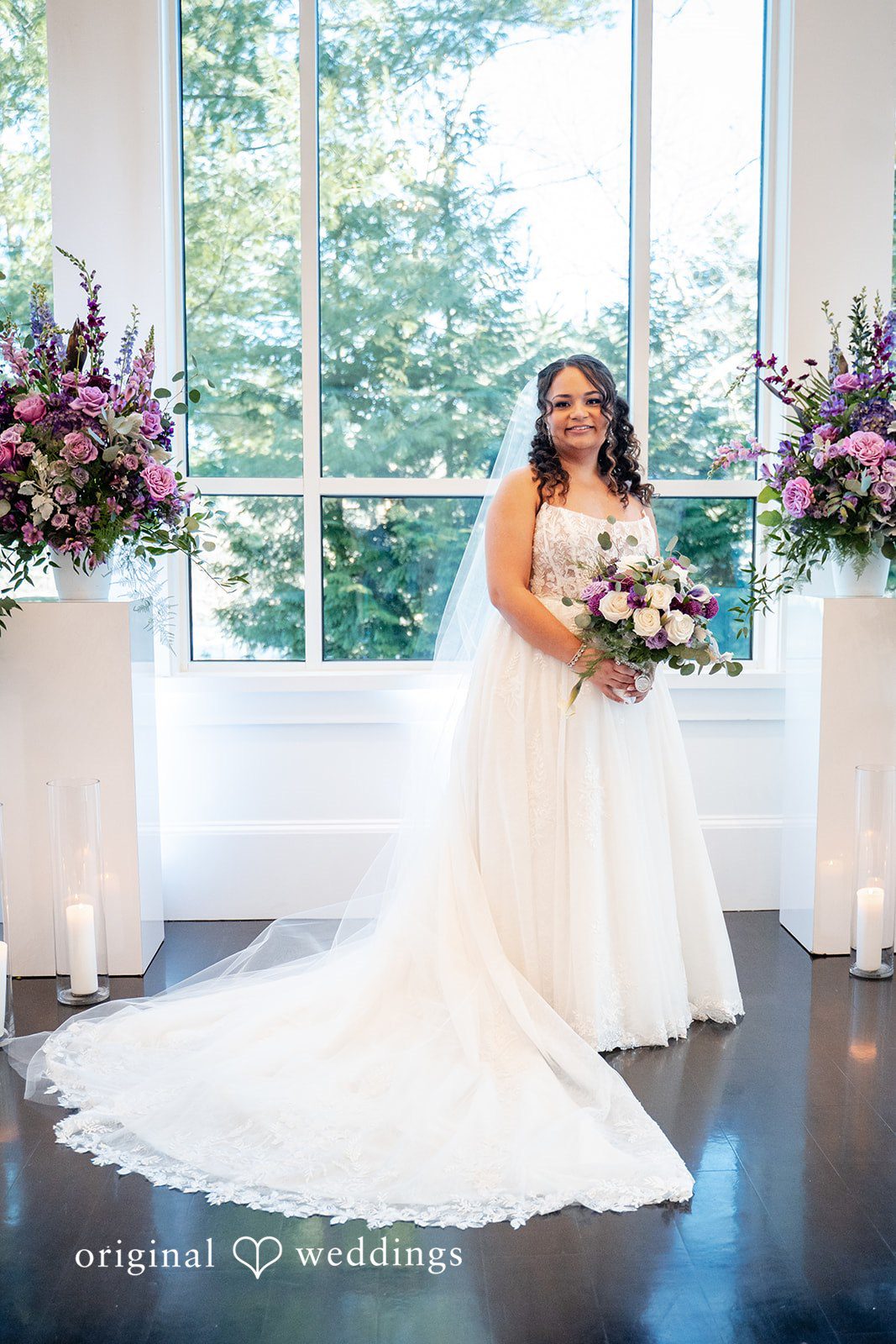 Solo bridal portrait in soft natural light