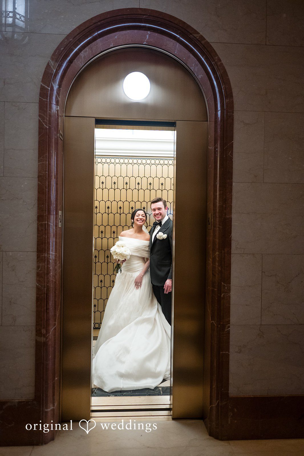 Stunning Portrait of couple at Library at 190 by Chicago Wedding Photography from Original Weddings.