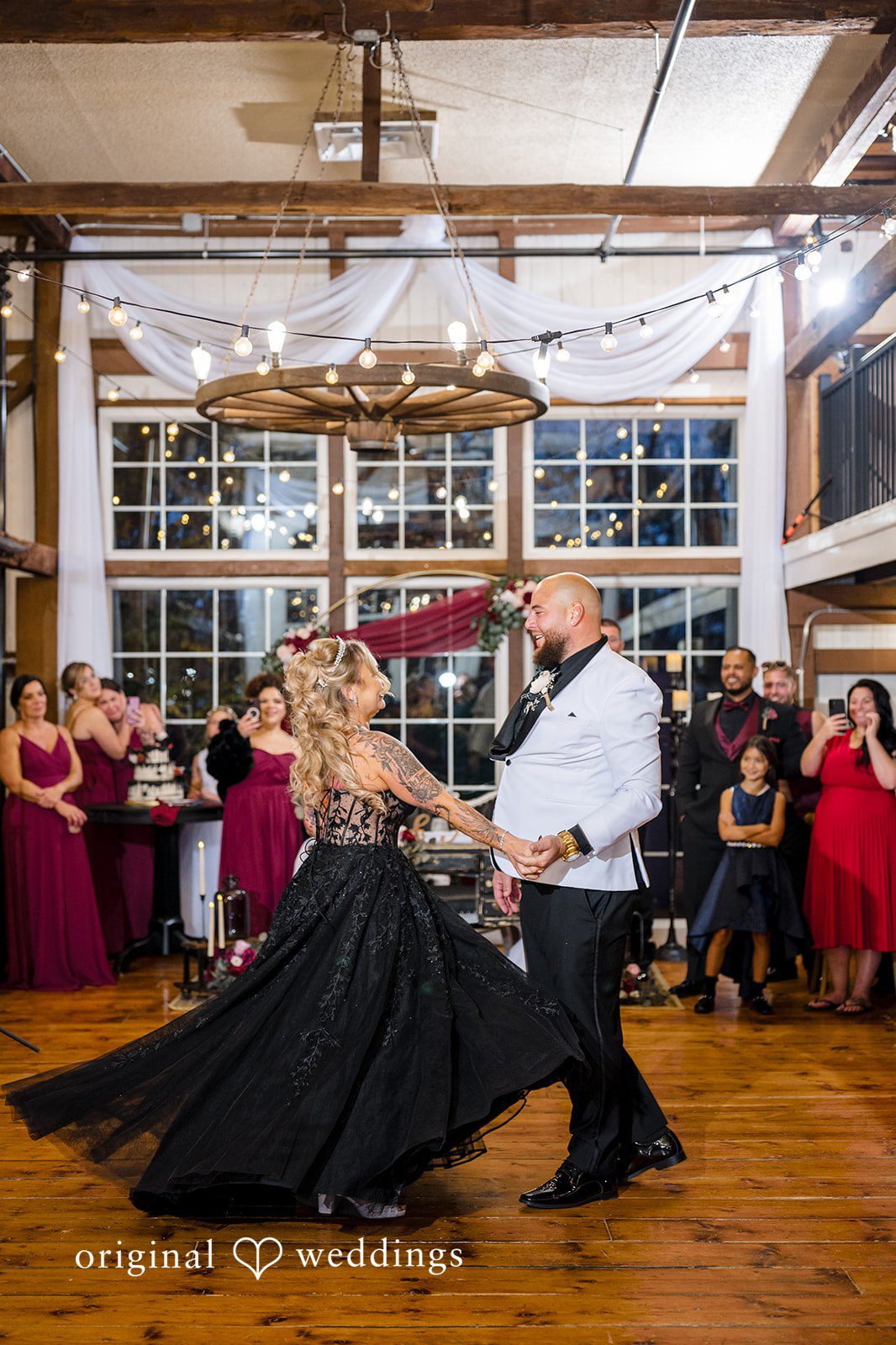 April + Joseph Bride twirling during dance at Lochwood Manor
