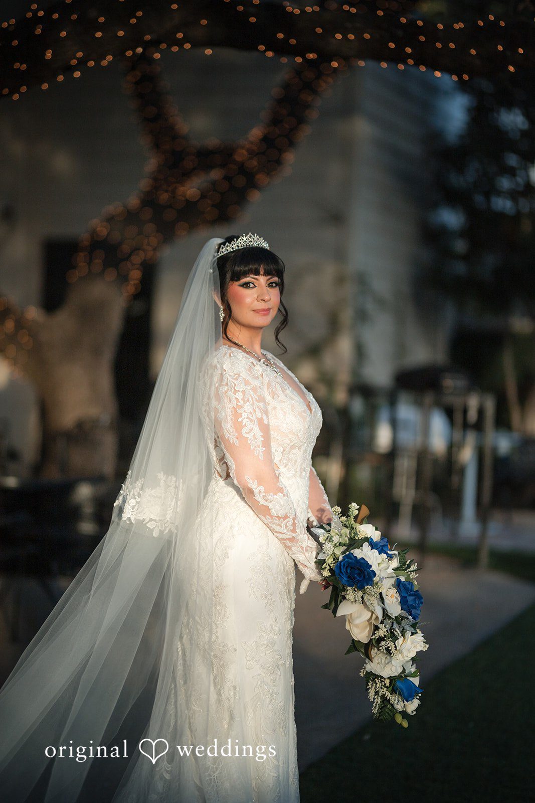 A solo picture of bride at Magnolia Gardens on Main