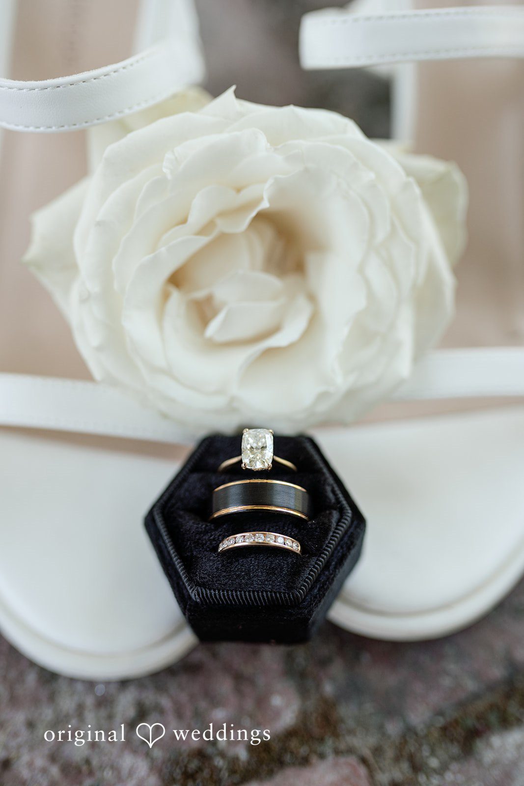 A detail shot of the wedding ring