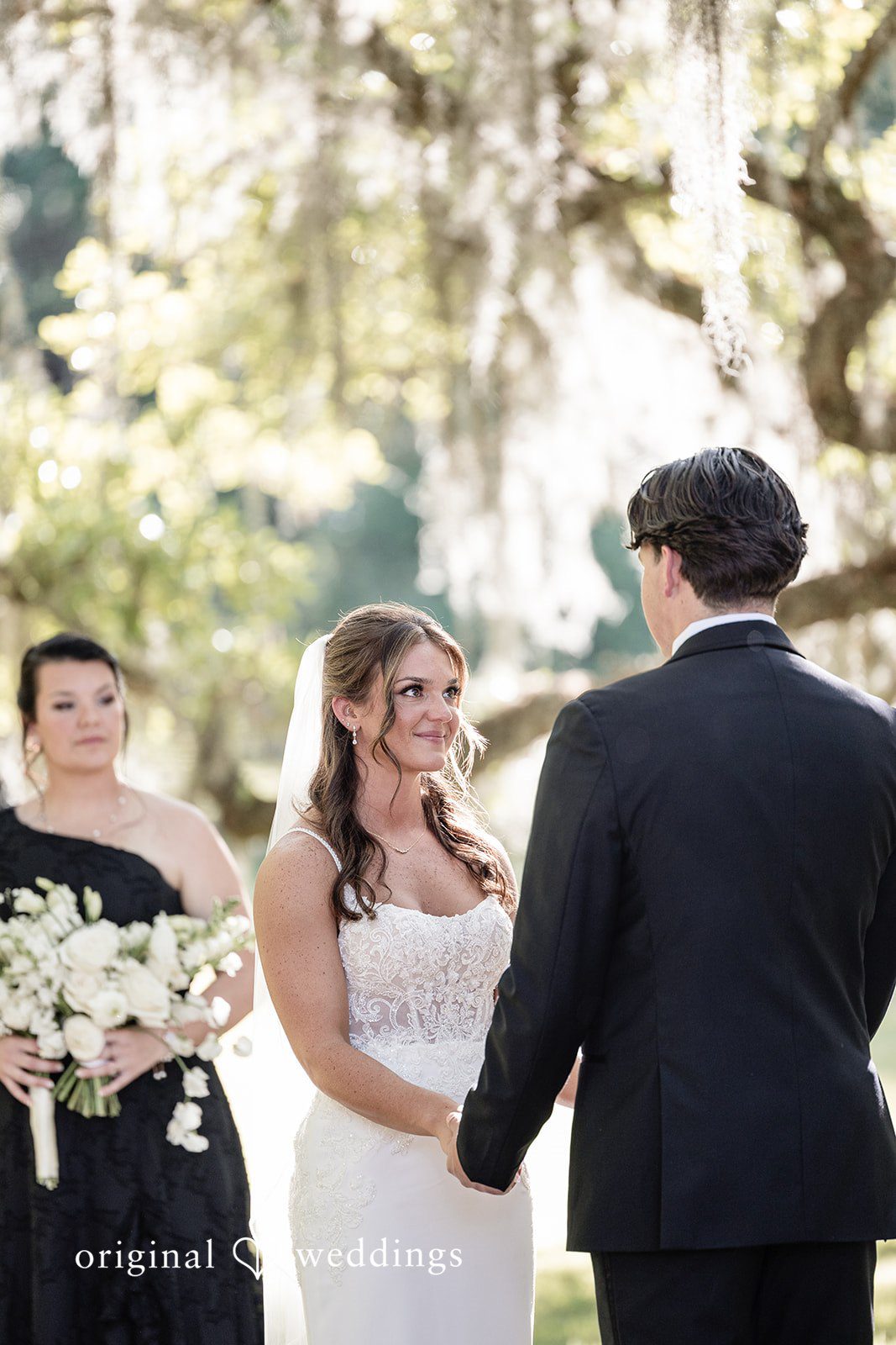 The couple exchanges marital vows
