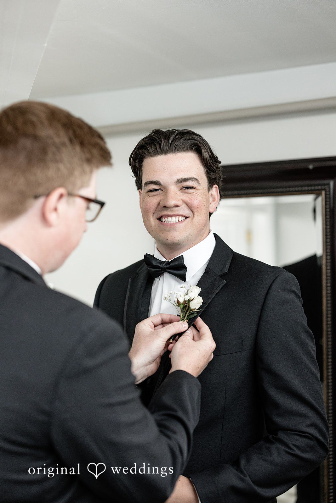 The groom gets ready