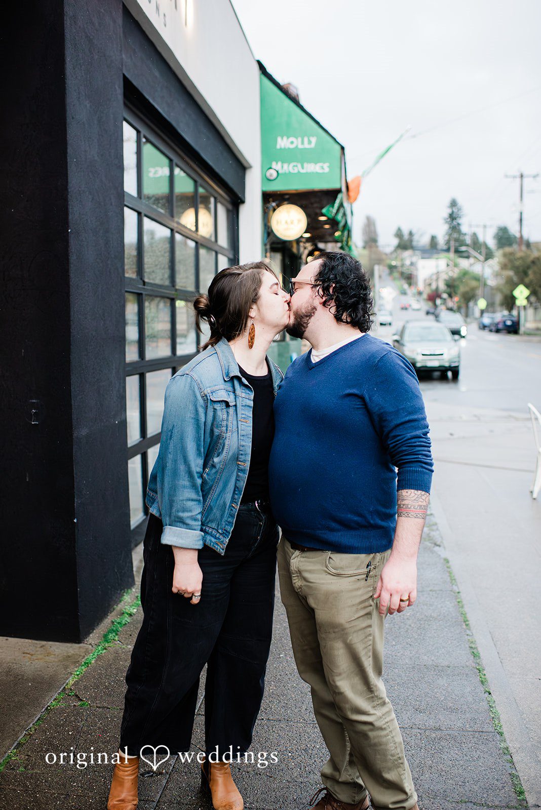 Romantic kiss moment
