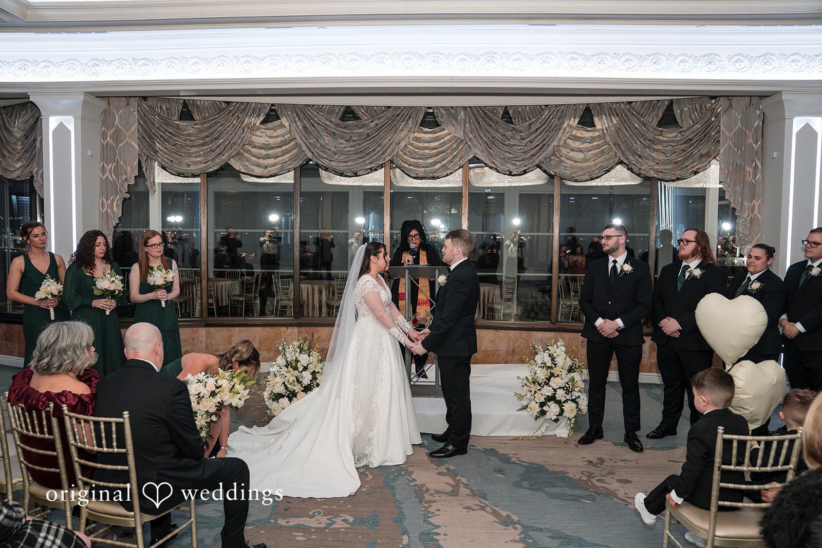 Couple exchanging vows during ceremony at Marina Del Rey