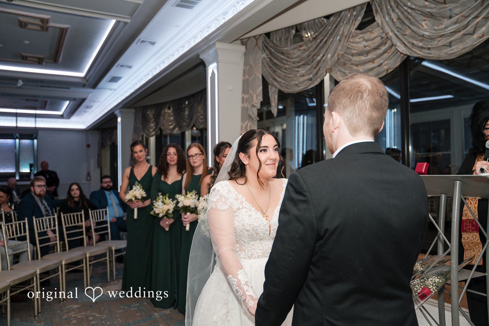 Bride looking at groom with love