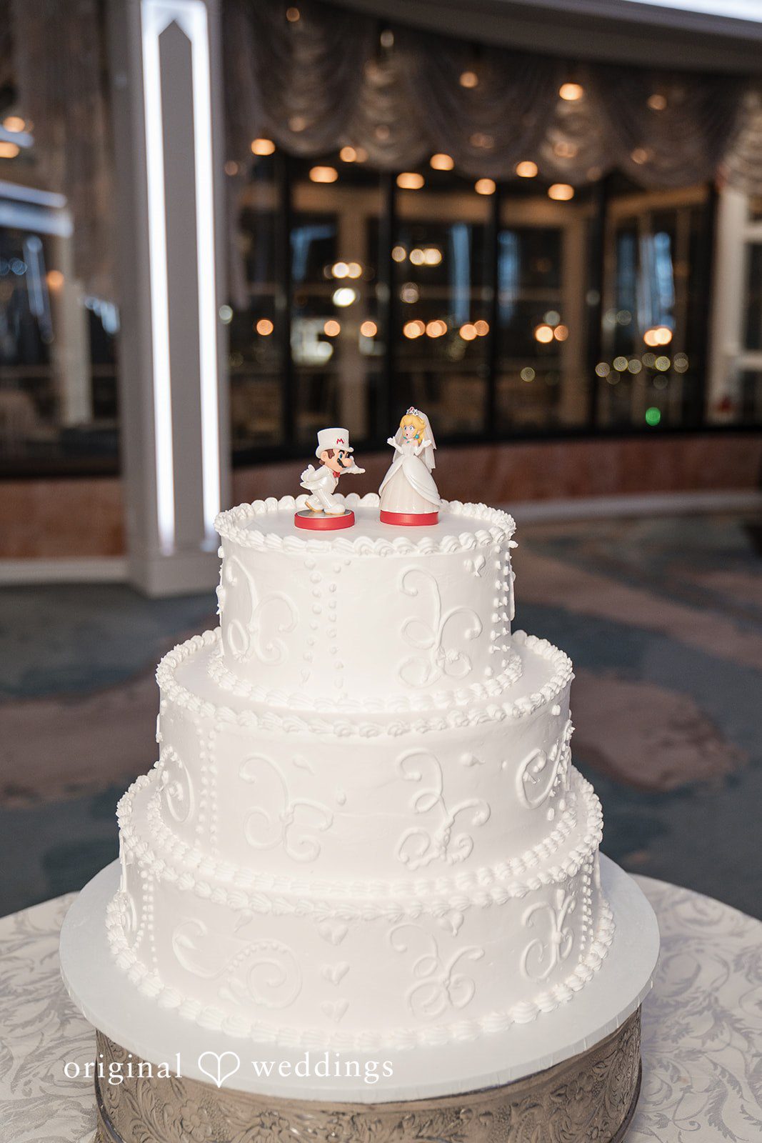 Beautiful shot of wedding cake at Marina Del Rey