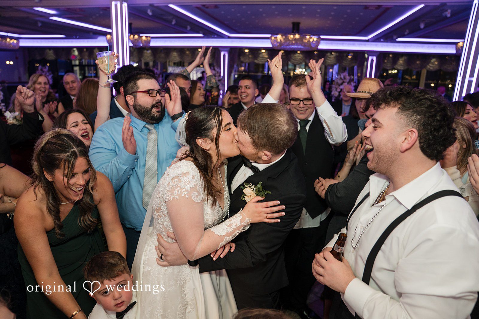 Couple enjoying their love with their guests