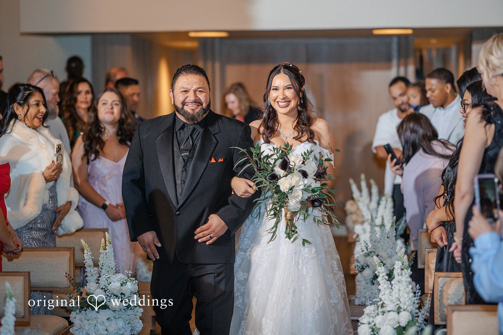Cassandra + Benjamin Our Dallas wedding photographers captured the moment the bride's father walked the bride down the aisle