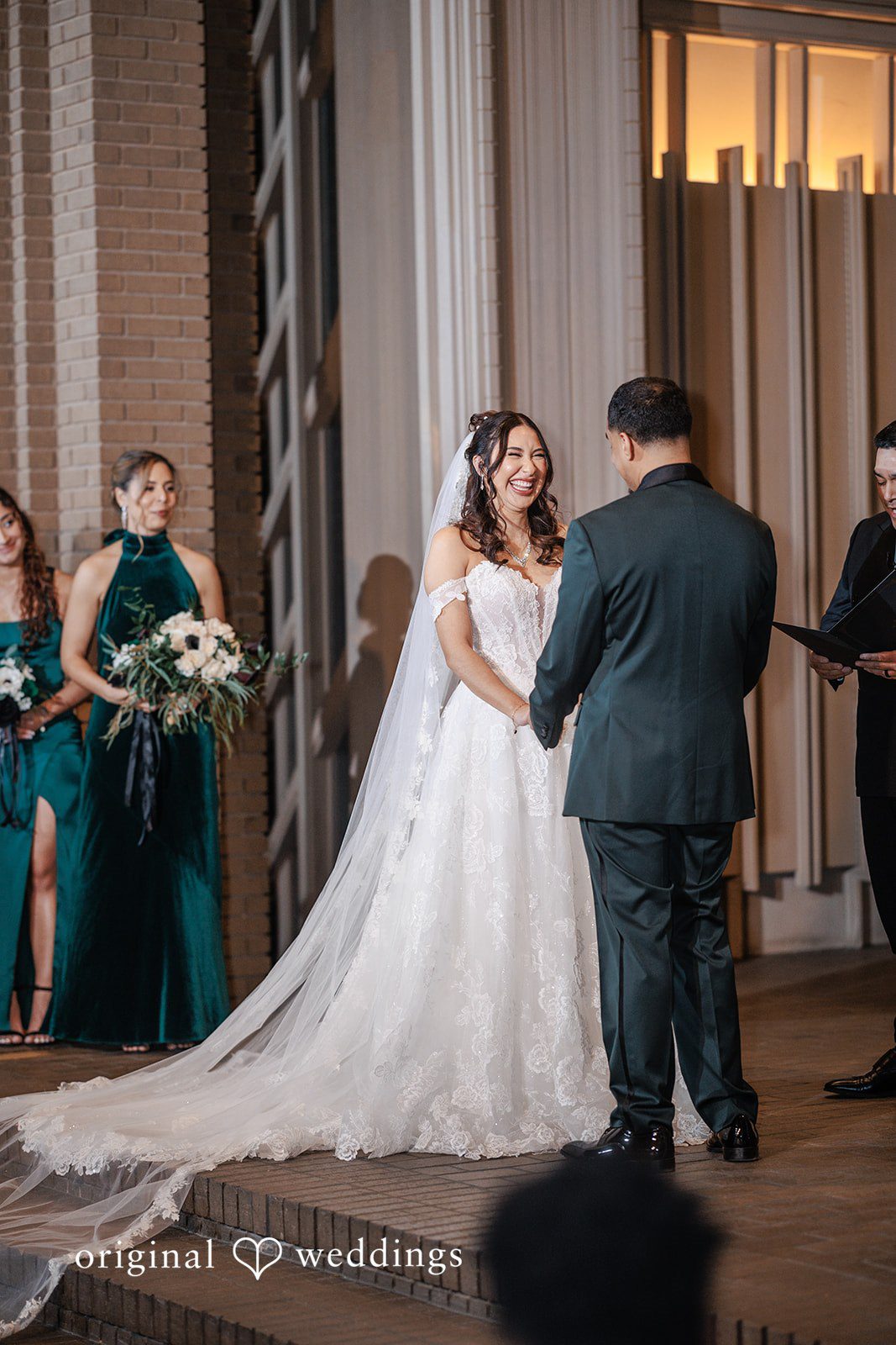Cassandra + Benjamin A joyful moment from the wedding ceremony